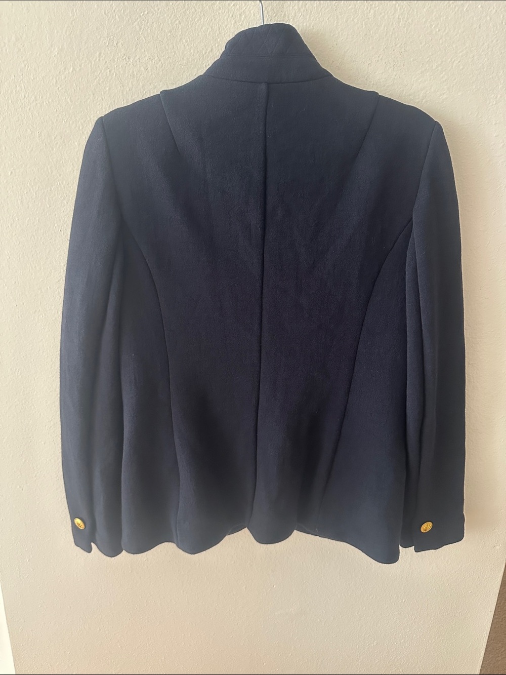 rag & bone Navy Military-Inspired Wool Blend Blazer with Gold Buttons - Picture 4 of 7